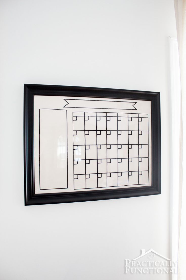 DIY Dry Erase Calendar Practically Functional Picture frame crafts