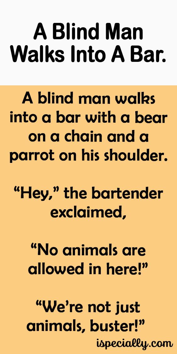 A Blind Man Walks Into A Bar - Hilarious Joke Poster
