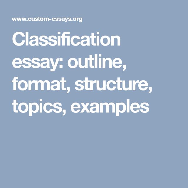 example of classification essay