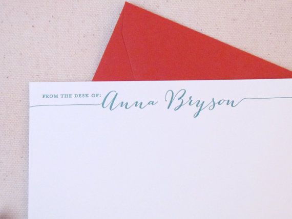 personal letterhead from the desk of