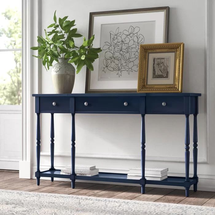 Beaumont 60 Console Table Blue Styling Decorating Beaumont 60 Console Table Blue, What Size Entryway Table