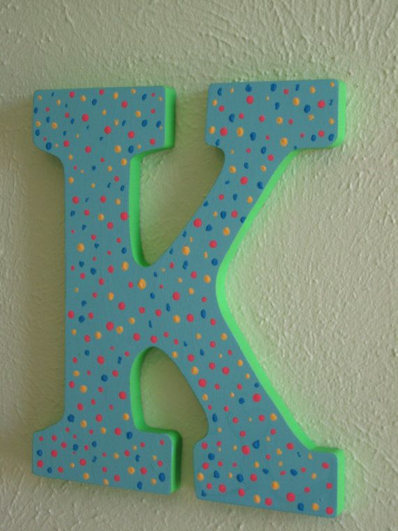 Your Place To And All Things Handmade Vintage Supplies Wooden Letters For Nursery Painted Letter K Painted Letters Letter K, Letter K Room Decor