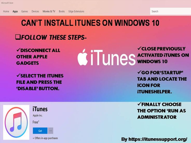 Can’t install iTunes on Windows 10 Itunes, Windows 10, Installation