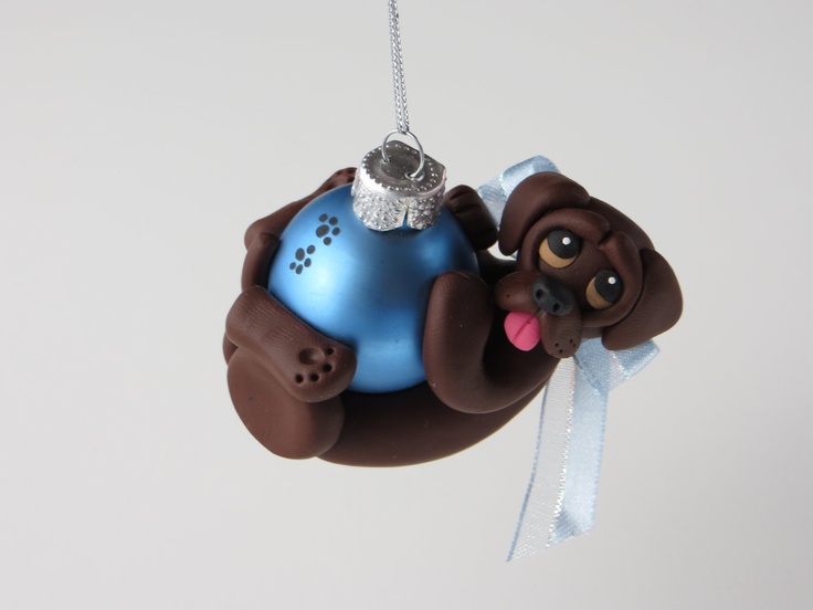 labrador retriever dog christmas ornament polymer clay christmas ornaments on tree