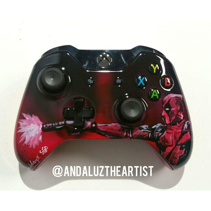 Deadpool Inspired Custom XBOX controller painted by Andaluz The Artist Deadpool Inspired Custom XBOX controller painted by Andaluz The Artist