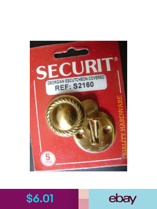 NEW GEORGIAN BRASS ESCUTCHEON KEY HOLE COVER S2160 SCREWS