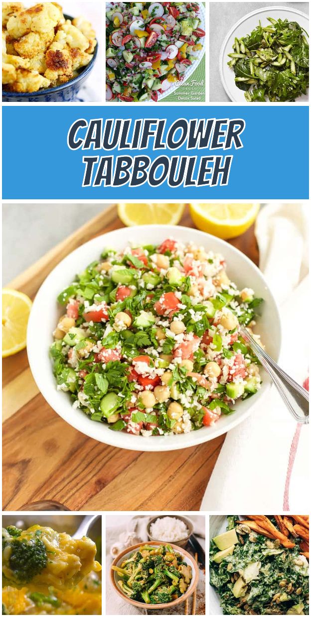 Cauliflower Tabbouleh Vegetarian Meals Healthy Vegetarian Cauliflower Tabbouleh Vegetarian Meals Healthy Vegetarian