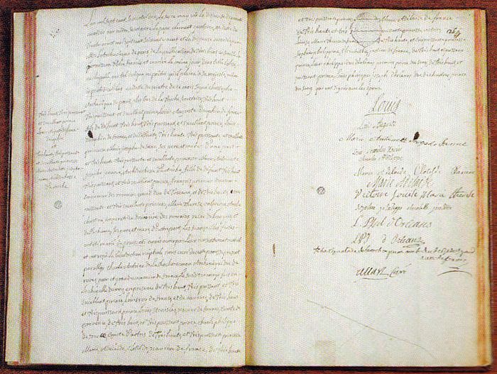 Marriage contract with the signatures of Louis XV, the Dauphin - marriage contract Marriage contract with the signatures of Louis XV, the Dauphin - marriage contract