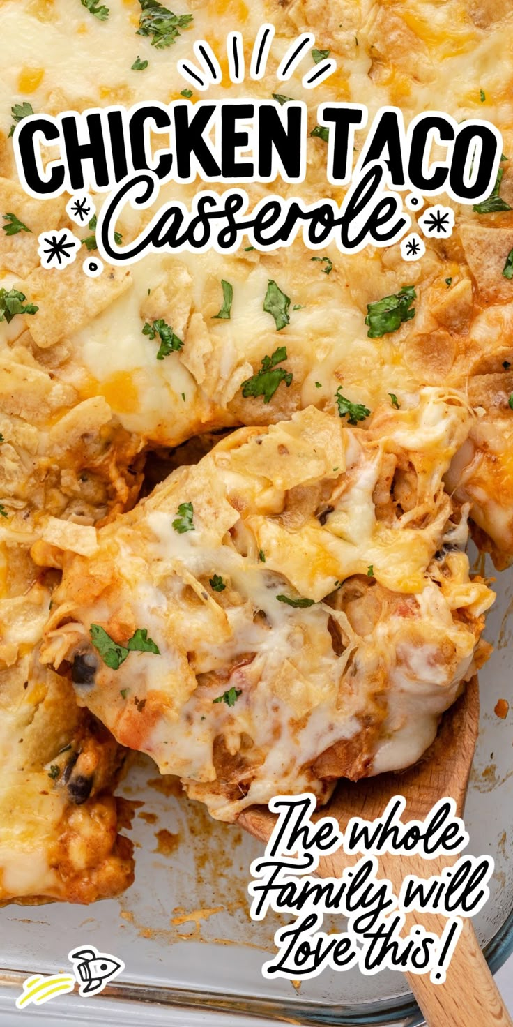 Chicken Taco Casserole | Mexican chicken recipes, Cooked chicken ...