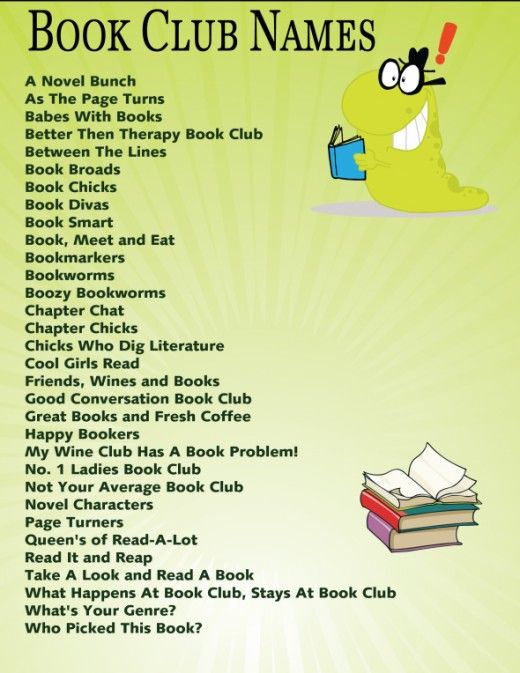 book club names books
