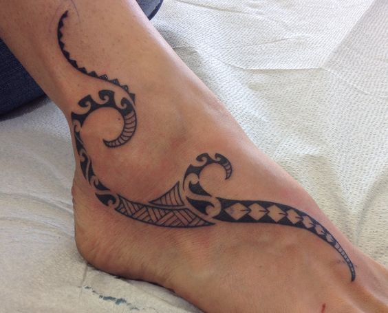Wave Tattoo On Foot Wave Tattoo On Foot
