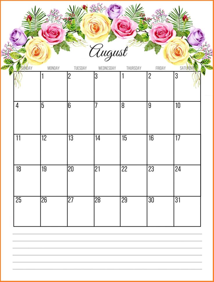 august 2019 floral calendar paper crafts june 2019 cute august 2020 calendar