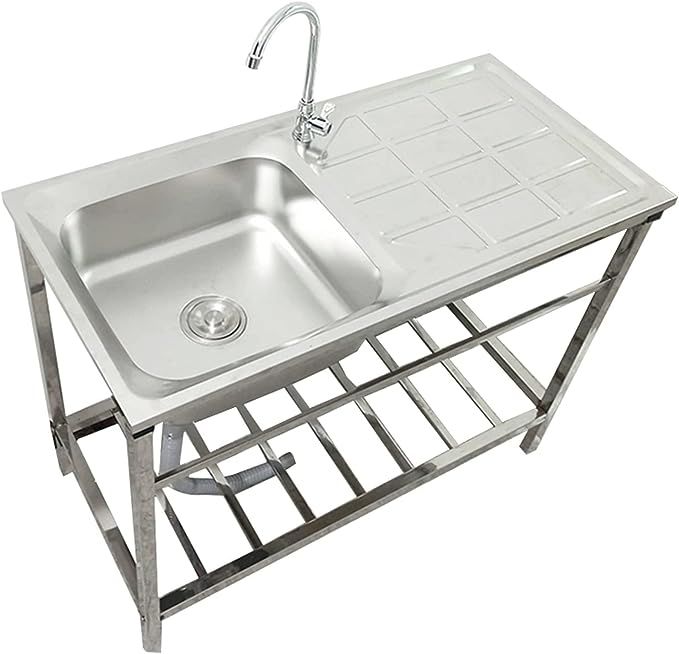Stainless Steel Utility Sink Single Bowl Commercial Kitchen Sink With F199f0b4c0664c93a3c7c79d45b6d663
