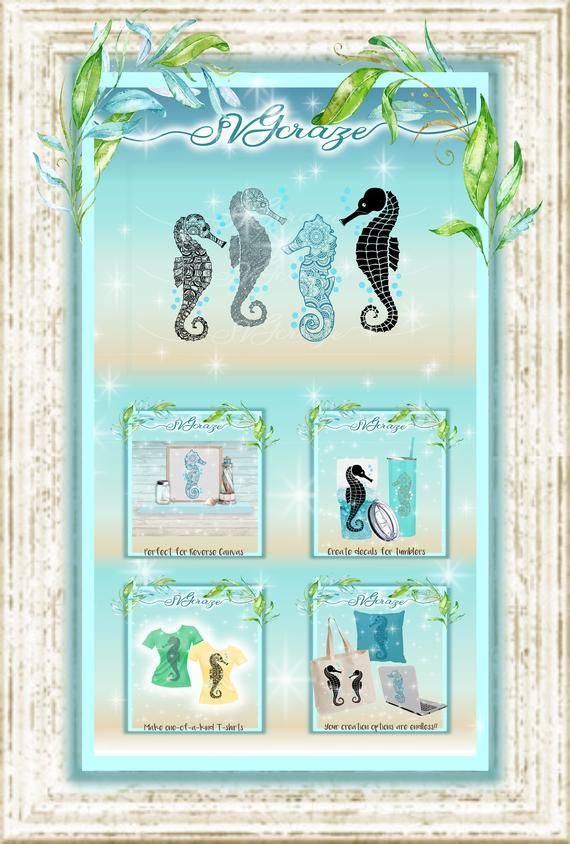 Download Seahorse Mandala SVG Files for Cricut Silhouette Dxf Eps ...