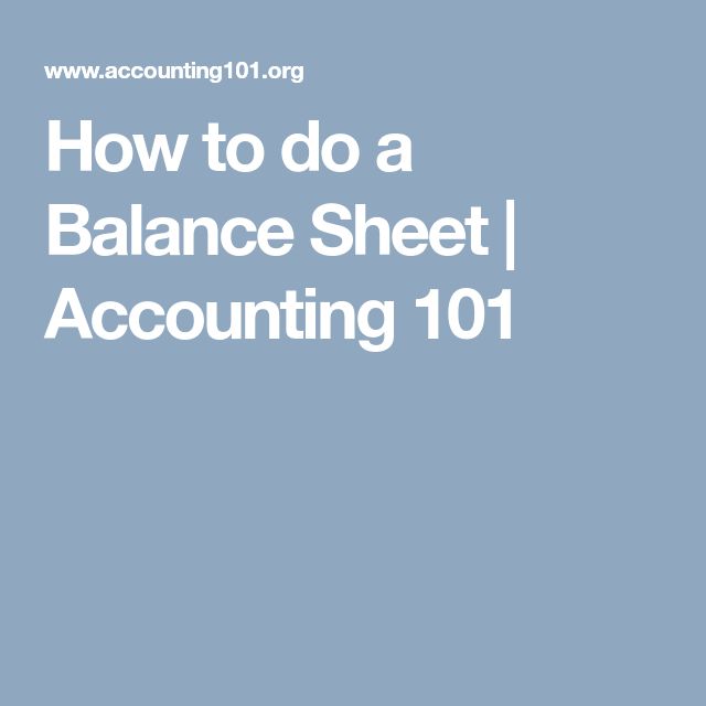how to do a balance sheet