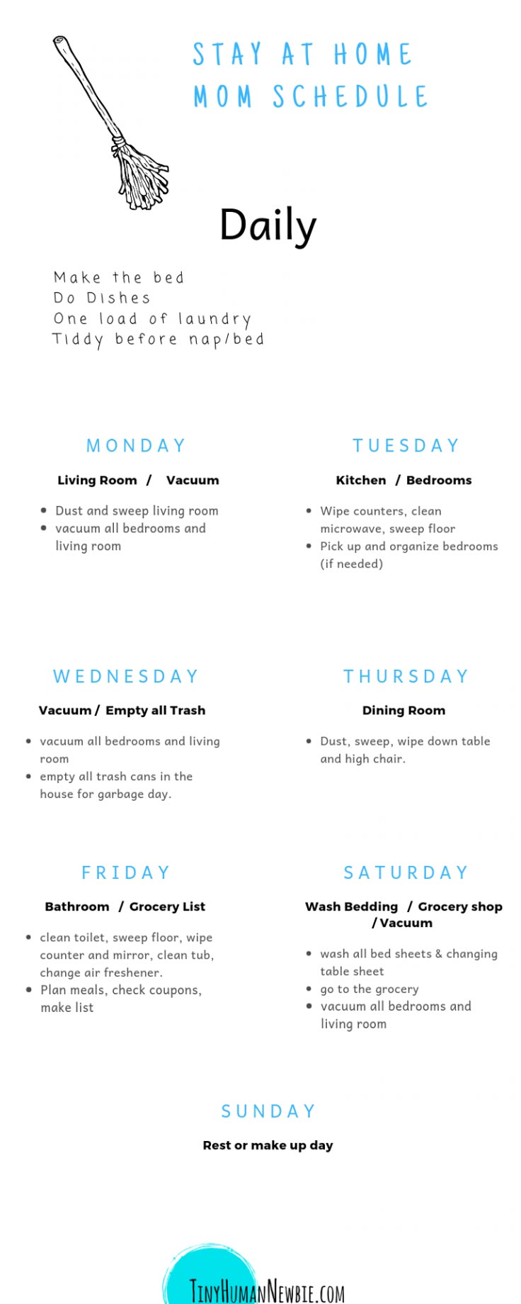 a stay at home schedule schedule planner housework checklist