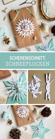 Inspiration vür Scherenschnitt: Schneeflocken schneiden als Deko für Weihnacht...