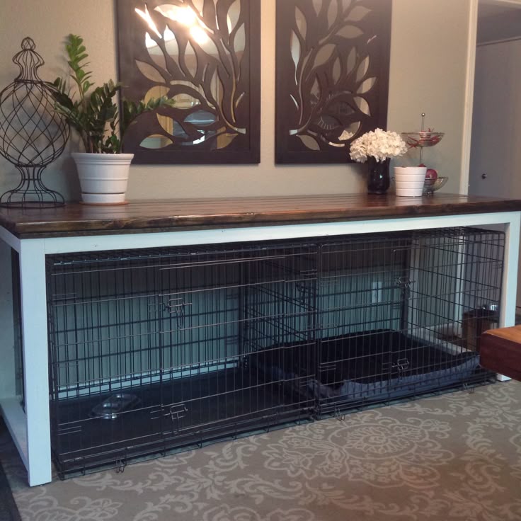 37 Best Dog Crate Images On Pinterest Pets Diy Kennel And Custom Built Buffet Table To Fit Over Our Dog Crates Destinydesigns