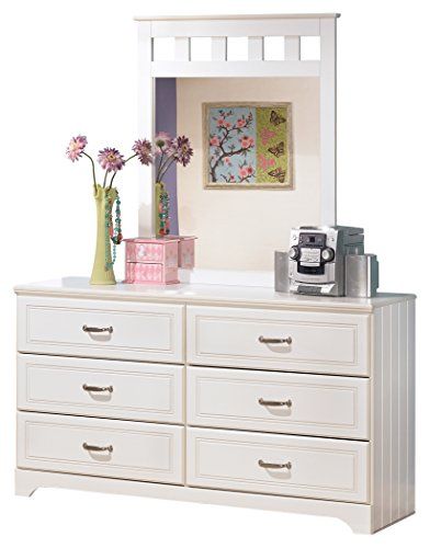 Ashley Furniture Signature Design Lulu Dresser Mirror 6 Drawer Ashley Furniture Signature Design Lulu Dresser Mirror 6 Drawer Bureau White