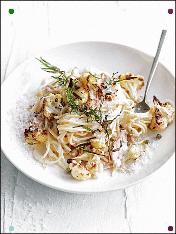 Roasted Cauliflower, Caper And Tuna Spaghetti