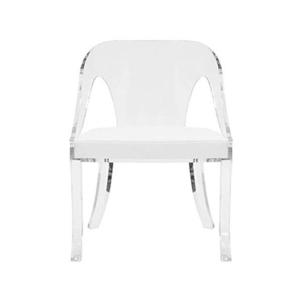 Worlds Away Jolie Cushion Chair White In 2022 Acrylic Dining Chairs Furniture Acrylic Dining Chairs Chair, Worlds Away Furniture Reviews