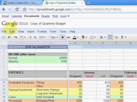 how to make a budget on google sheets