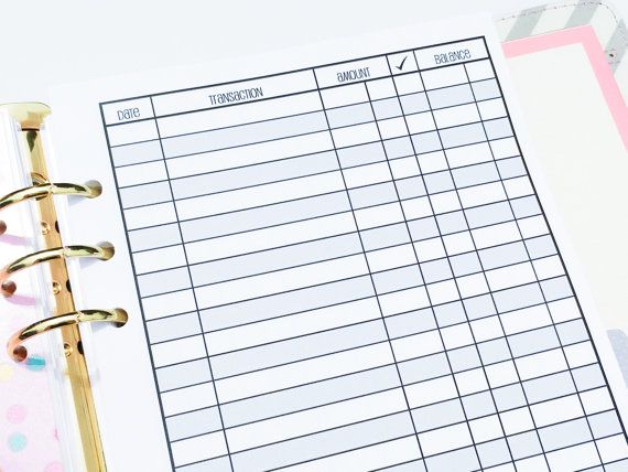 simple checkbook register