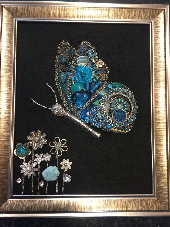 Vintage Framed Jewelry Art