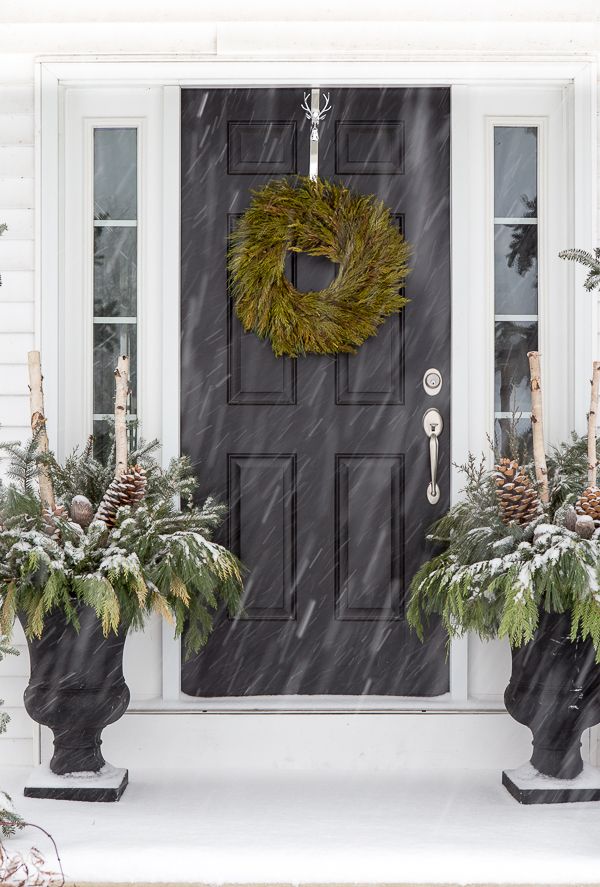 This Green Wreath From Homegoods Adds A Pop Of Color In Winter This Green Wreath From Homegoods Adds A Pop Of Color In Winter Snow Storm Sponsored Pin Home Sweet Pinterest Christmas Houses