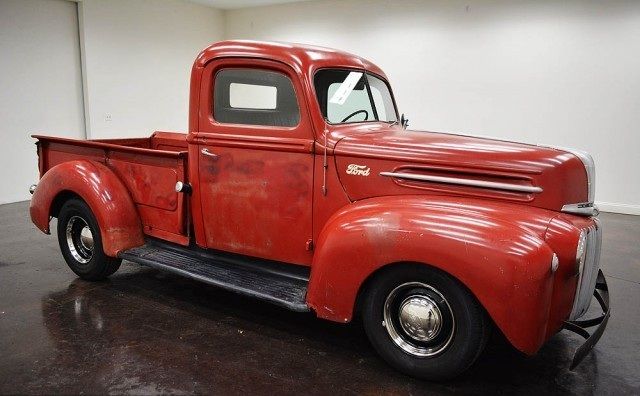 1946 Ford Pickup V8 5 Speed 2 Door Manual Transmission 5 Speed And Black On The Inside And Red Outside Mileage Of 13 036 Mi Ford Pickup Vehicles Antique Cars