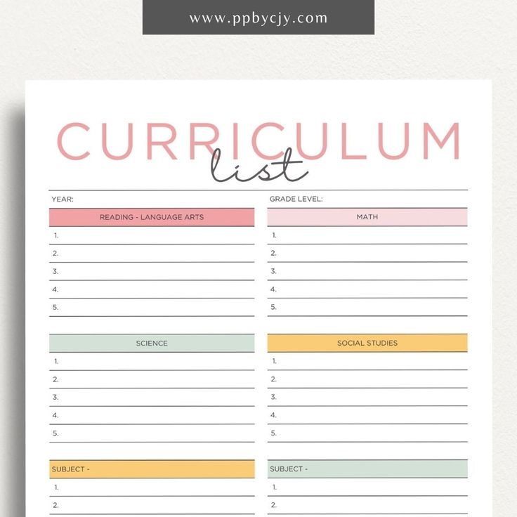 Homeschool Curriculum Planner Template: Organize Lessons Goals Homeschool Curriculum Planner Template: Organize Lessons Goals