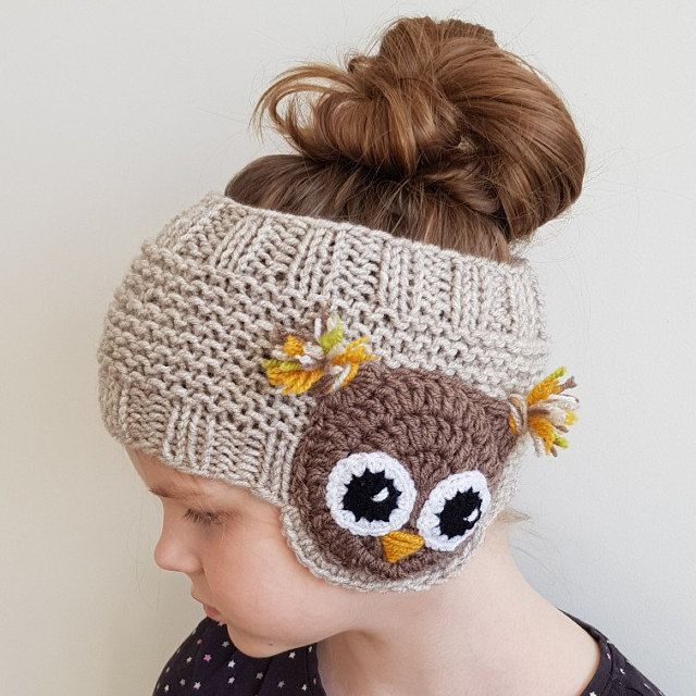 Girls Ear Warmers With Matching Pompom
