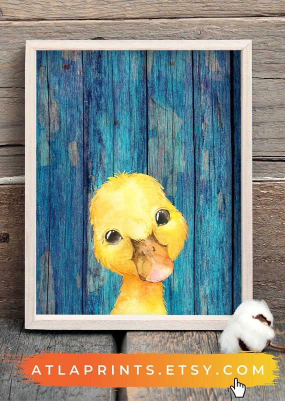 Duckling Nursery Decor, Farmhouse Nursery, Baby Farm Animals, Duckling Print, Rustic Nursery, Duck W