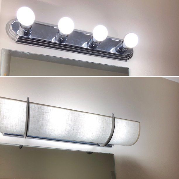 4 Bulb Vanity Light Shade Linen With Black Brackets 25 Inch Bathroom Cover Com In 2022 Bath Fixtures 4 Bulb Vanity Light Shade Linen, Replacement Bathroom Vanity Light Cover