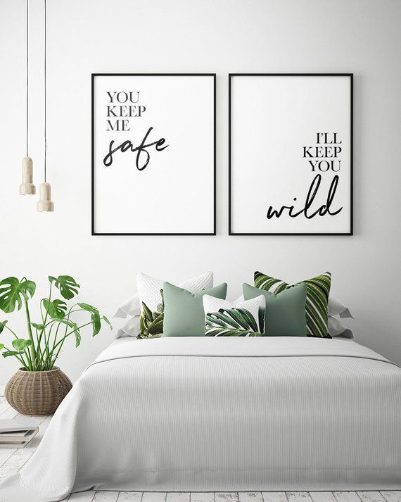 Schlafzimmer zum Ausdrucken: Sie halten mich sicher Ich halte Sie wild (2er-Set)...