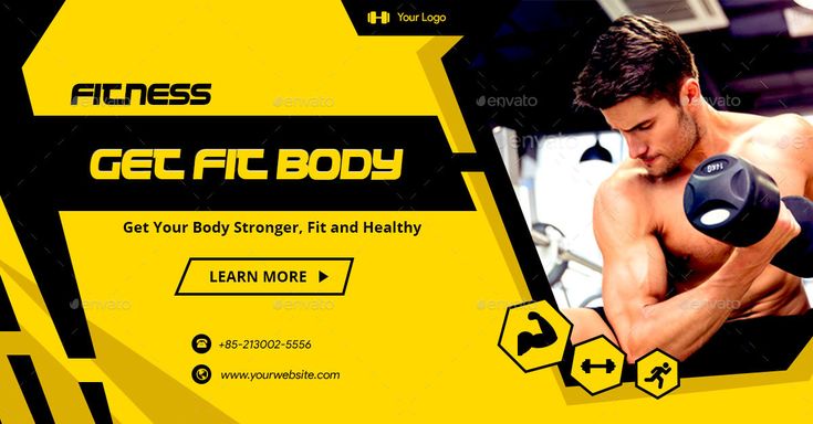 Fitness And Gym Facebook Ad Banners Ar Banner Ads Fb Ads Banner