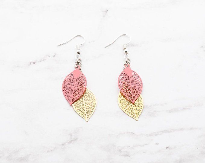 Filigree Teardrop Earrings-Leaf Earrings-Dainty Earrings-Pearl | Etsy