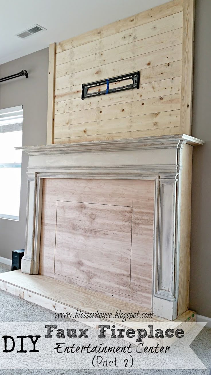 DIY Faux Fireplace Entertainment Center: Part Two - Bless'er House