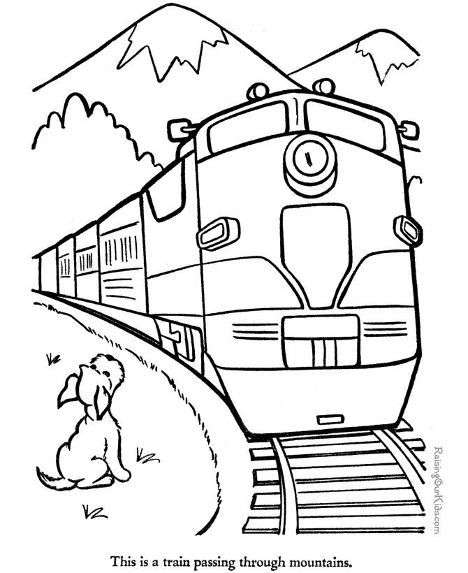 train coloring pages