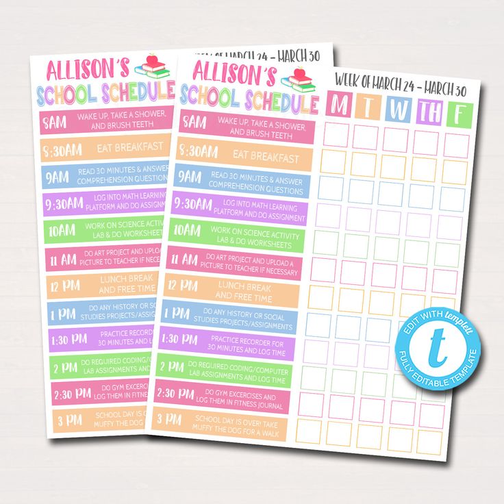 Home School Schedule Daily Weekly Subject Checklist Homework Etsy Home School Schedule Daily Weekly Subject Checklist Homework Etsy