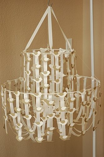 DIY Pottery Barn Knock Off Tutorial Ribbon Bird Chanderlier DIY Pottery Barn Knock Off Tutorial Ribbon Bird Chanderlier