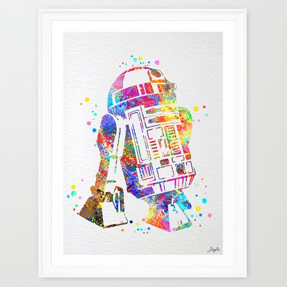 star wars r2d2 watercolor painting print wall by star wars r2d2 watercolor painting print wall by