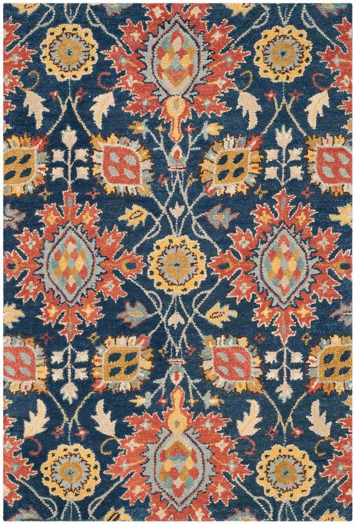 Safavieh Roslyn Ros565a Navy Multi Rug Yellow Area Rugs - Safavieh Navy White Area Rug Safavieh Roslyn Ros565a Navy Multi Rug Yellow Area Rugs - Safavieh Navy White Area Rug