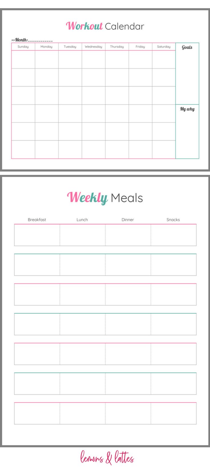 weekly meal planner sheet