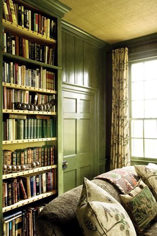 215 Best Libraries Images On Pinterest Book Shelves And Green Farrow And Ball Library Tape Nail Head Trimmed Bookcases Grcloth On Ceiling
