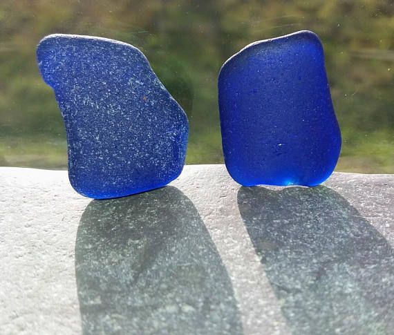 2 Large Pieces Of Cobalt Blue Scottish Sea Gl By 2 Large Pieces Of Cobalt Blue Scottish