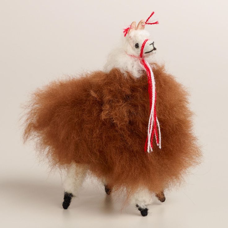 brown peruvian alpaca llama world market 10 want for llama christmas pictures