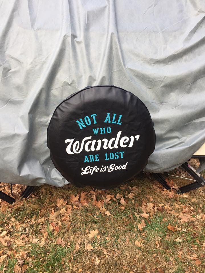 New spare tire cover so we are no longer free advertisement for the