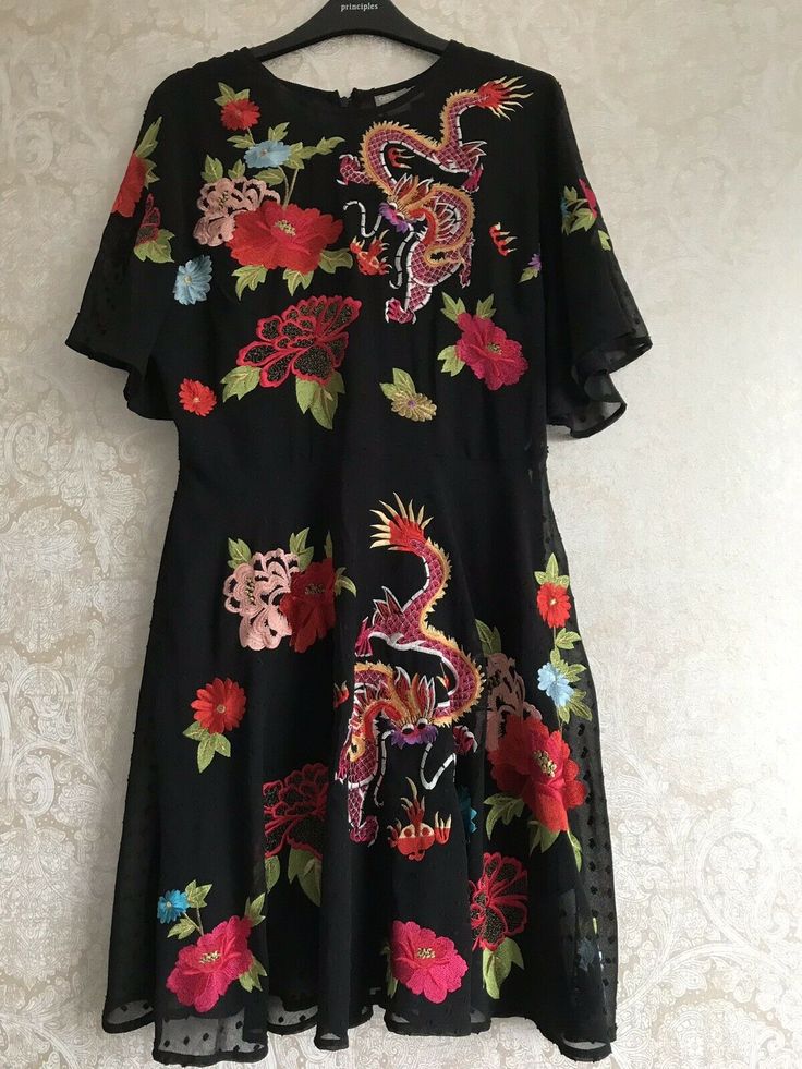 Tahari ASL Embroidered Trapeze Dress 8220M397 NWT Size 4 6 10 12 - Embroided Dre...