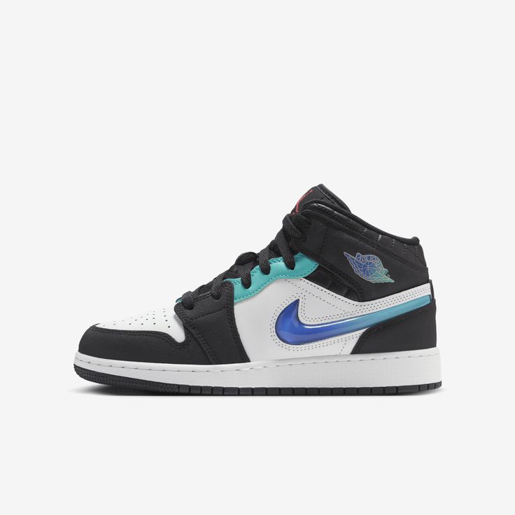 Air Jordan 1 Mid SE Big Kids Shoes Black